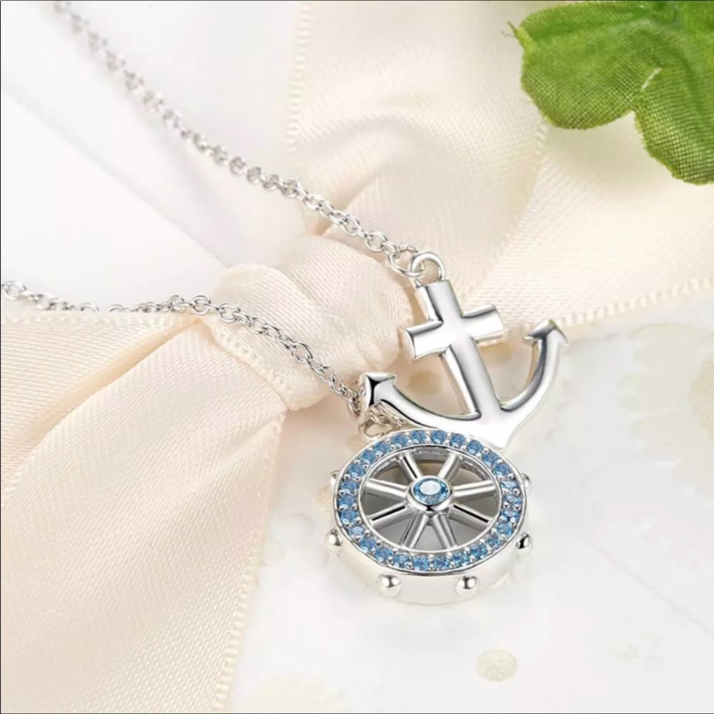 Solid 925 Sterling Silver Nautical Anchor Necklace