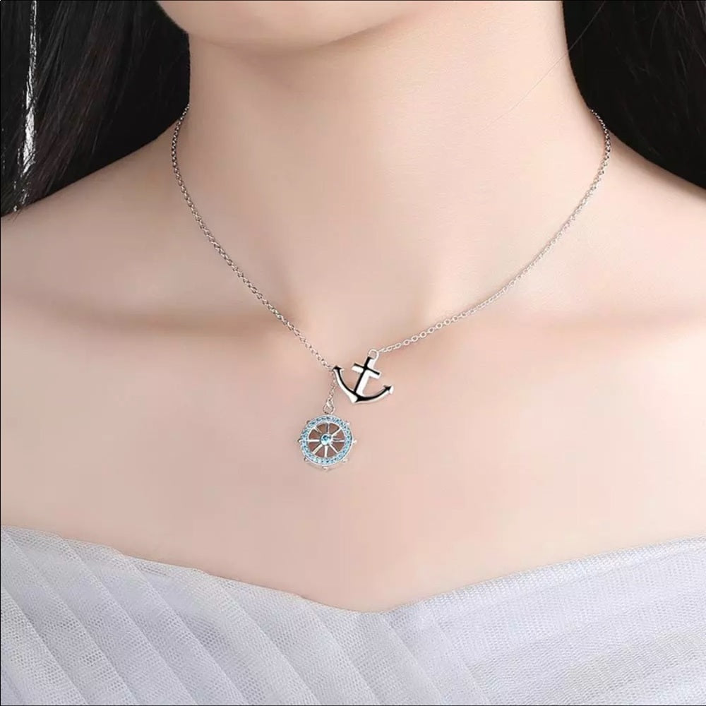 Solid 925 Sterling Silver Nautical Anchor Necklace