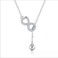 Solid Sterling Silver Infinity Love Heart Necklace