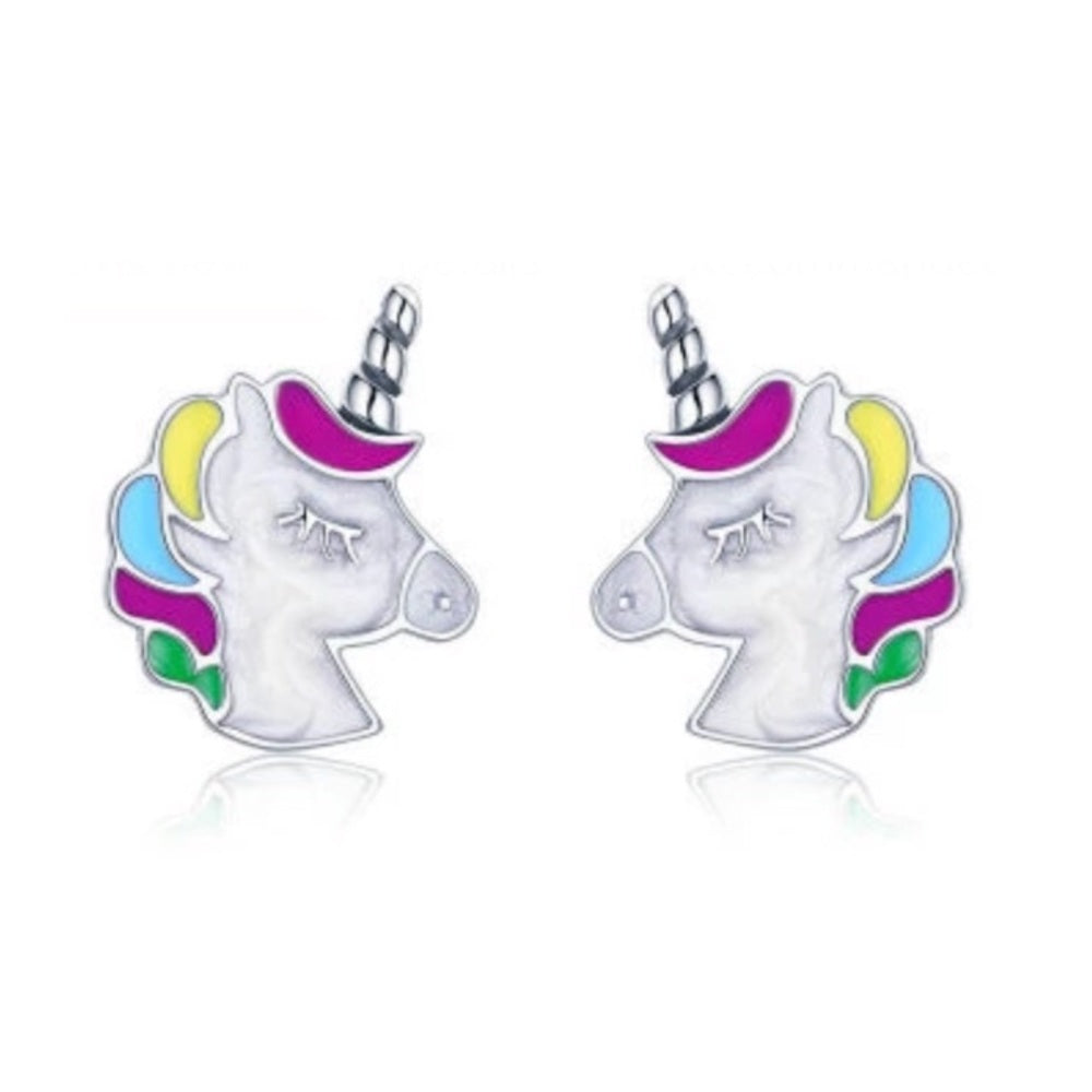 Solid Sterling Silver Magical Unicorn Earrings