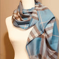 Blue Plaid Scarf New With Tags NWT