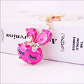 Glitzy Glam Pink Bunny Purse Charm Keychain New