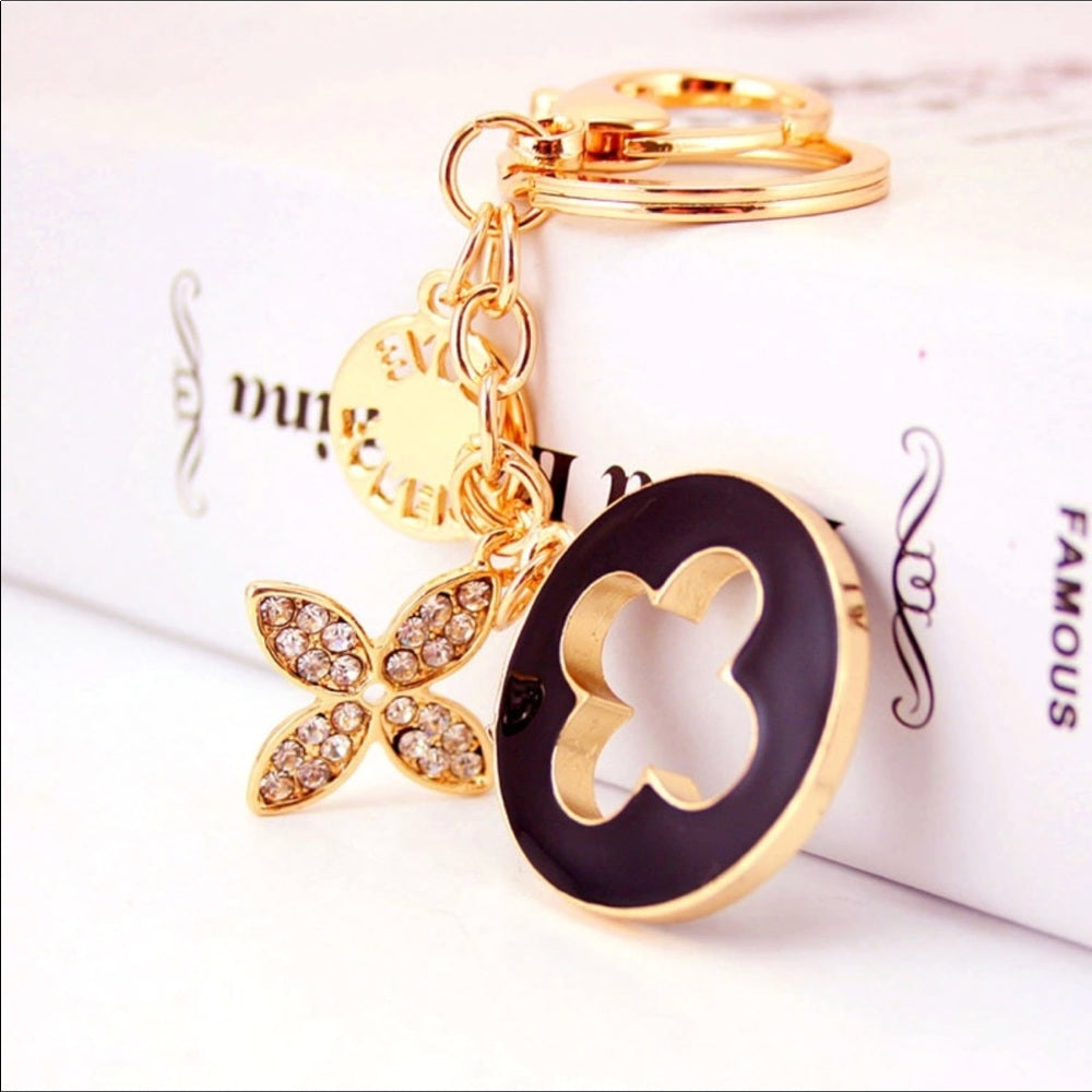 Lucky Love Four Leaf Clover Purse Charm Keychain