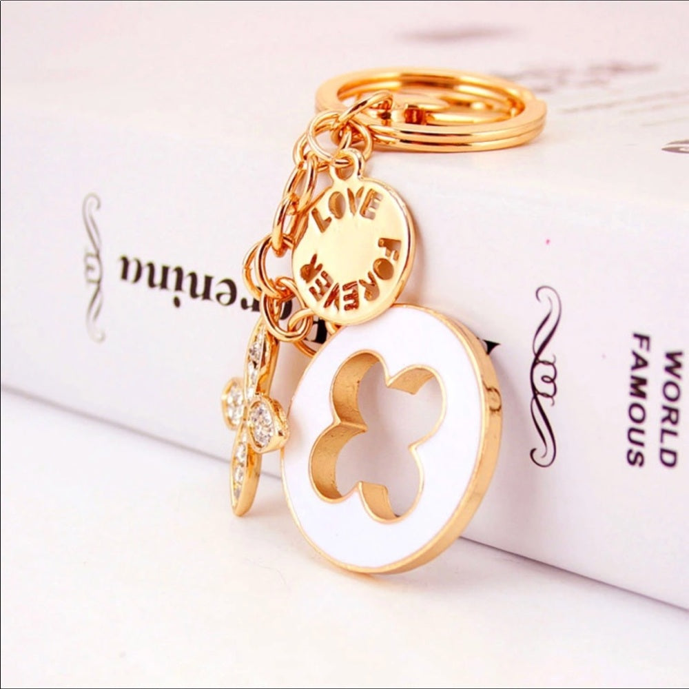 Lucky Love Four Leaf Clover Purse Charm Keychain