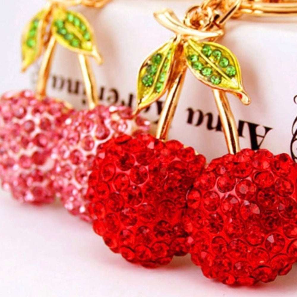 Red Cherries Purse Charm Keychain New With Tags