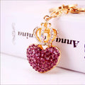 Crowned Purple Heart Purse Charm Keychain New