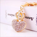 Crowned Crystal Heart Purse Charm Keychain New NWT
