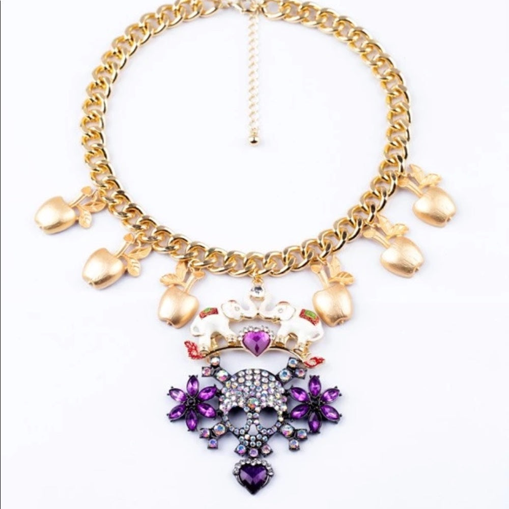 Swarovski Skull Necklace New With Tags