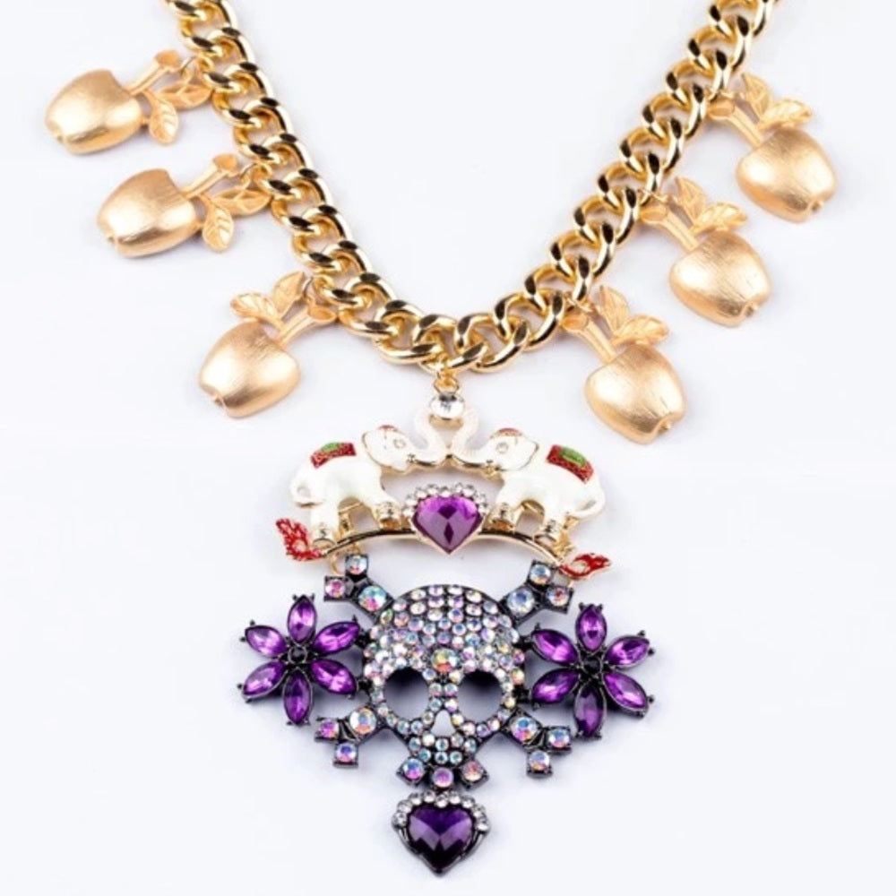Swarovski Skull Necklace New With Tags