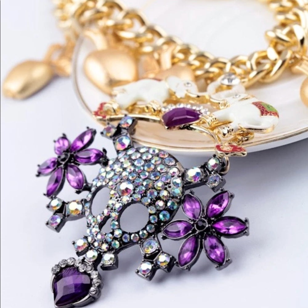 Swarovski Skull Necklace New With Tags