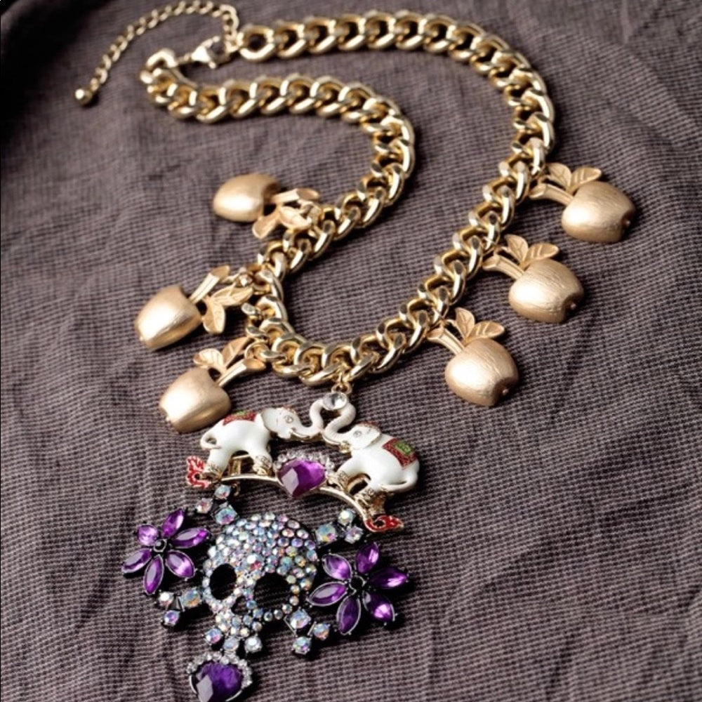 Swarovski Skull Necklace New With Tags