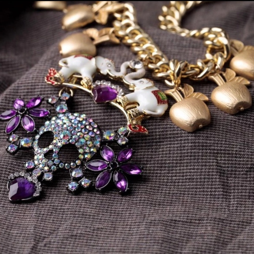 Swarovski Skull Necklace New With Tags