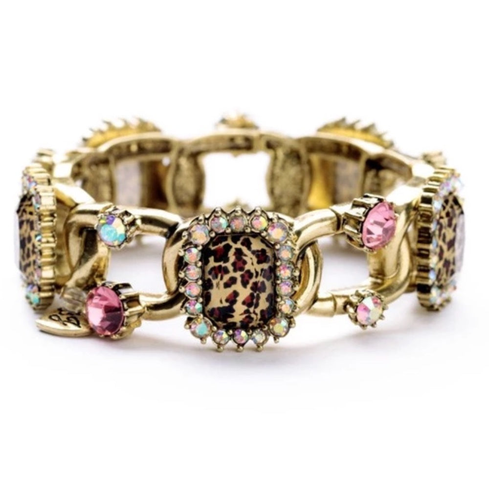 Swarovski Leopard Link Bracelet Stretchy New NWT