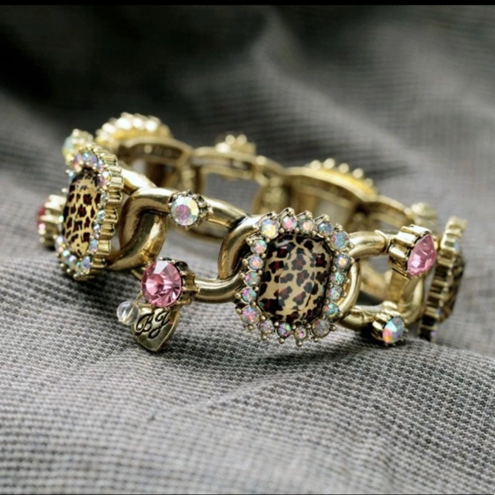 Swarovski Leopard Link Bracelet Stretchy New NWT