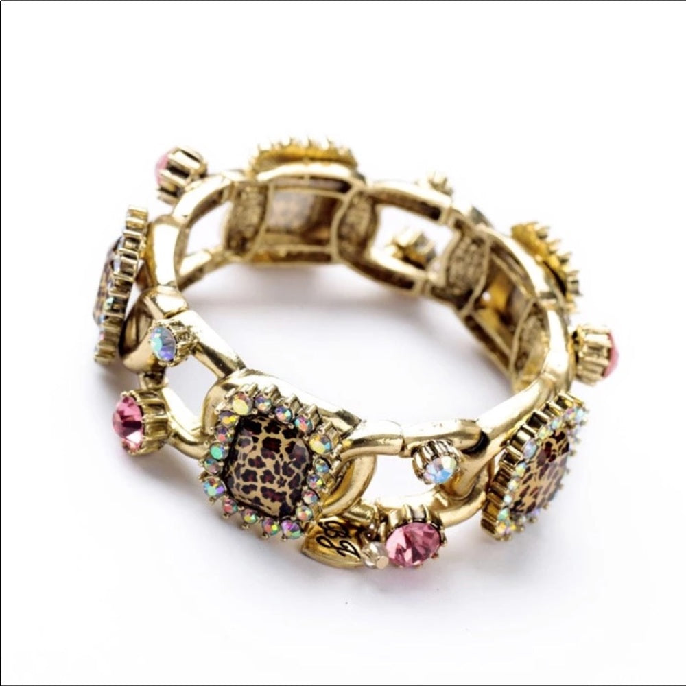 Swarovski Leopard Link Bracelet Stretchy New NWT