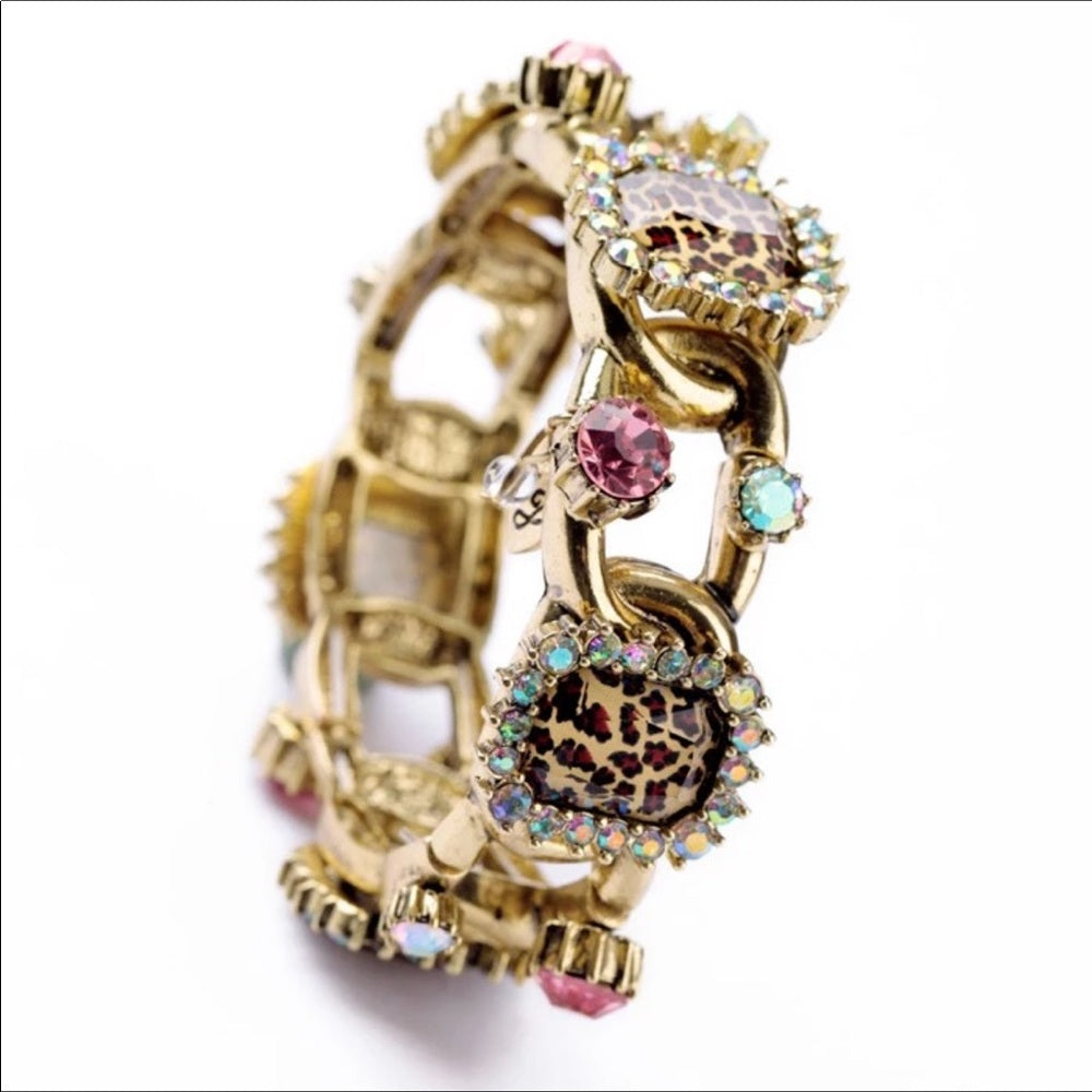 Swarovski Leopard Link Bracelet Stretchy New NWT