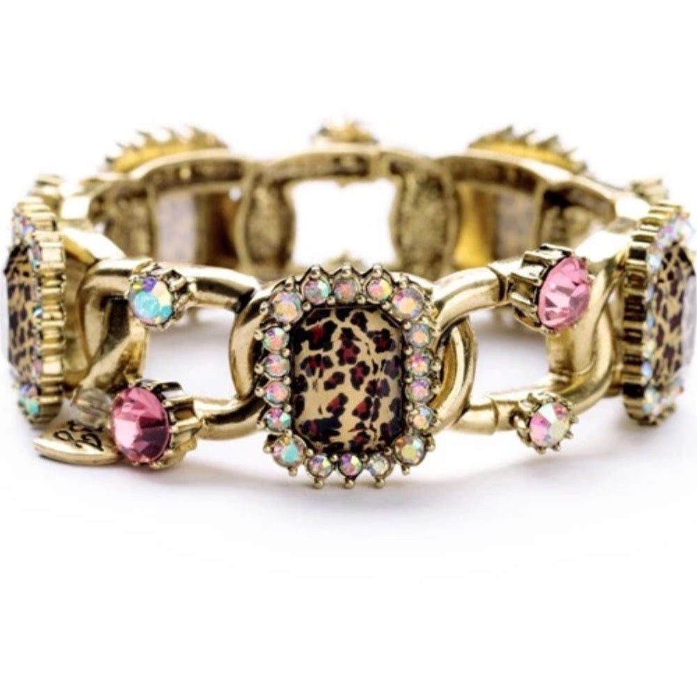 Swarovski Leopard Link Bracelet Stretchy New NWT