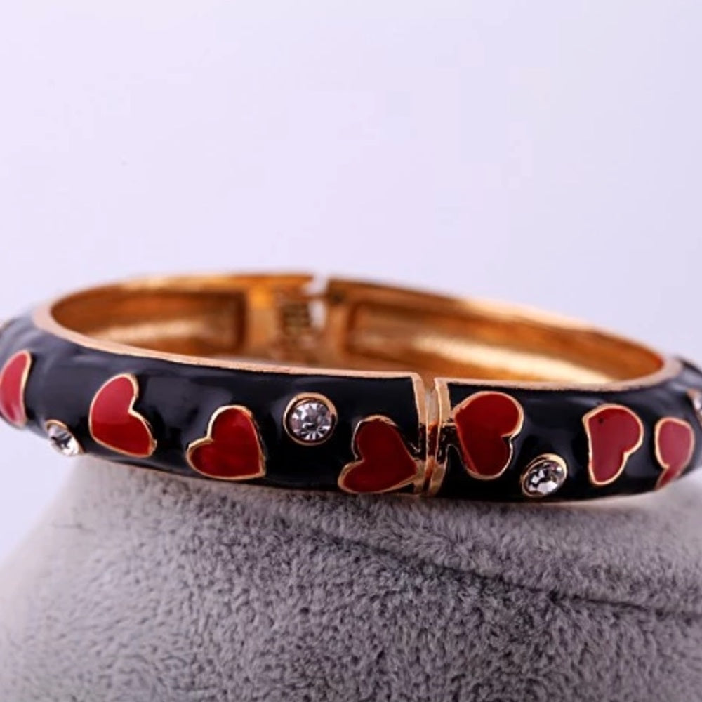 Swarovski Love Heart Enamel Bangle New With Tags