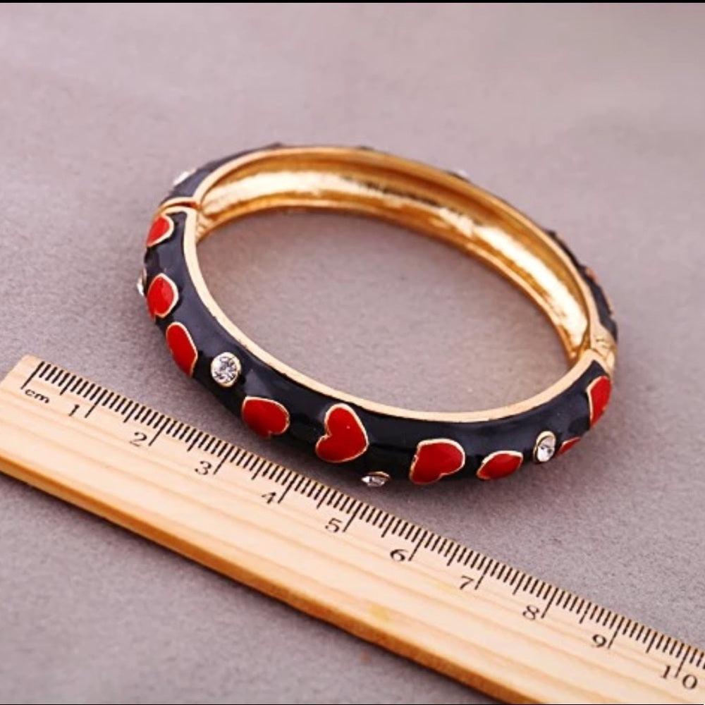 Swarovski Love Heart Enamel Bangle New With Tags