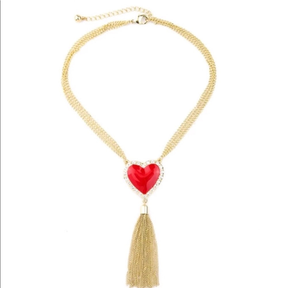Swarovski Love Heart French Drop Necklace New NWT