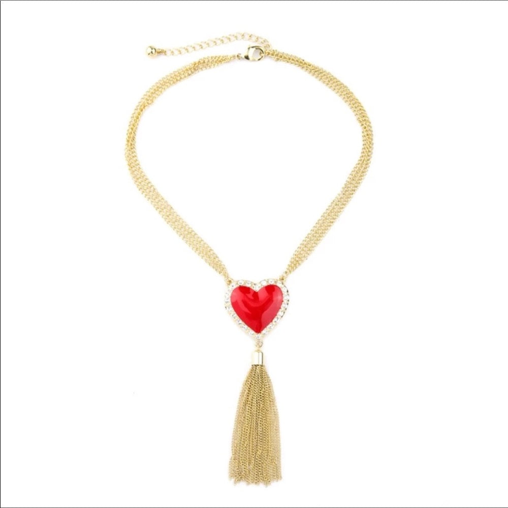 Swarovski Love Heart French Drop Necklace New NWT