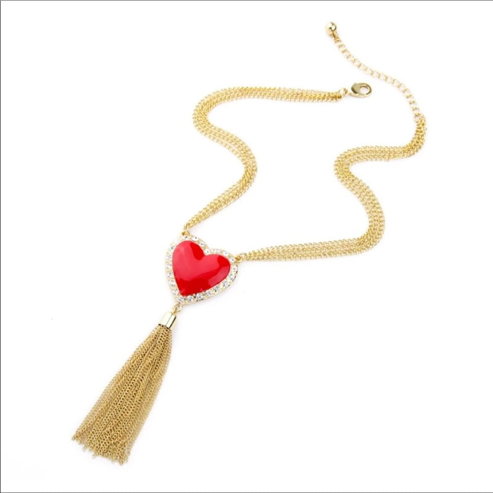 Swarovski Love Heart French Drop Necklace New NWT