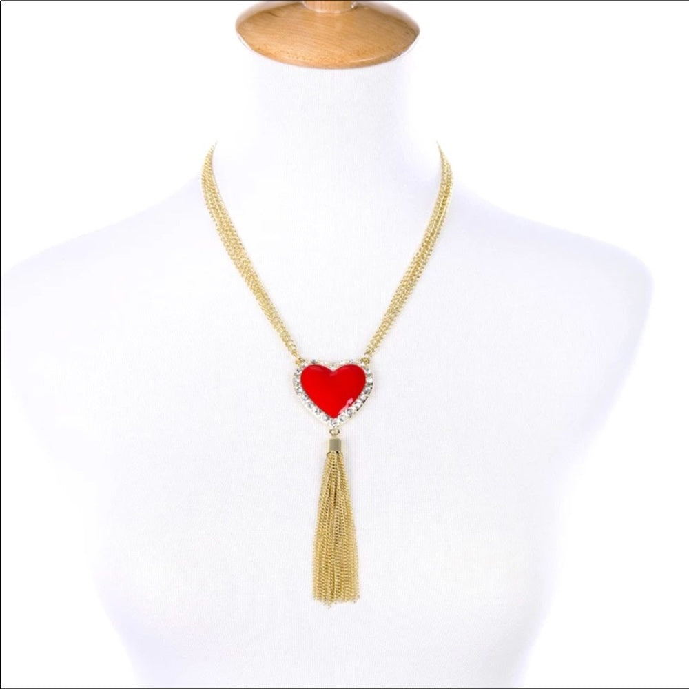 Swarovski Love Heart French Drop Necklace New NWT