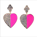 Swarovski Pink Love Heart Shimmer Earrings New NWT