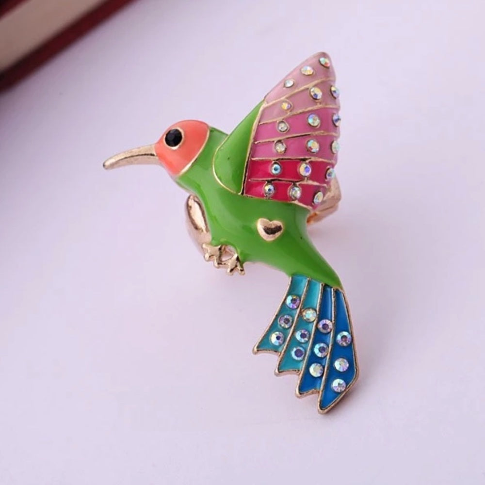 Swarovski Happy Hummingbird Ring Stretchy New NWT
