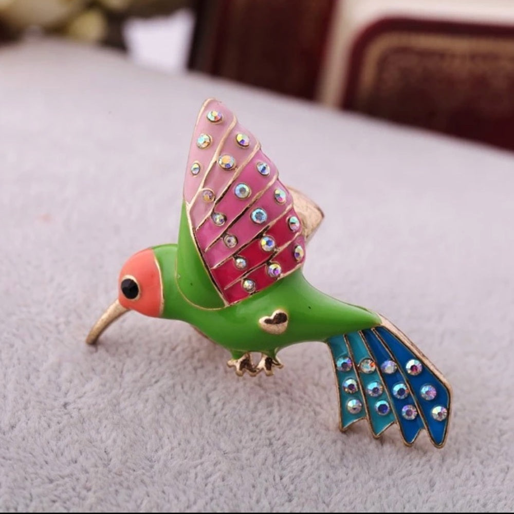 Swarovski Happy Hummingbird Ring Stretchy New NWT