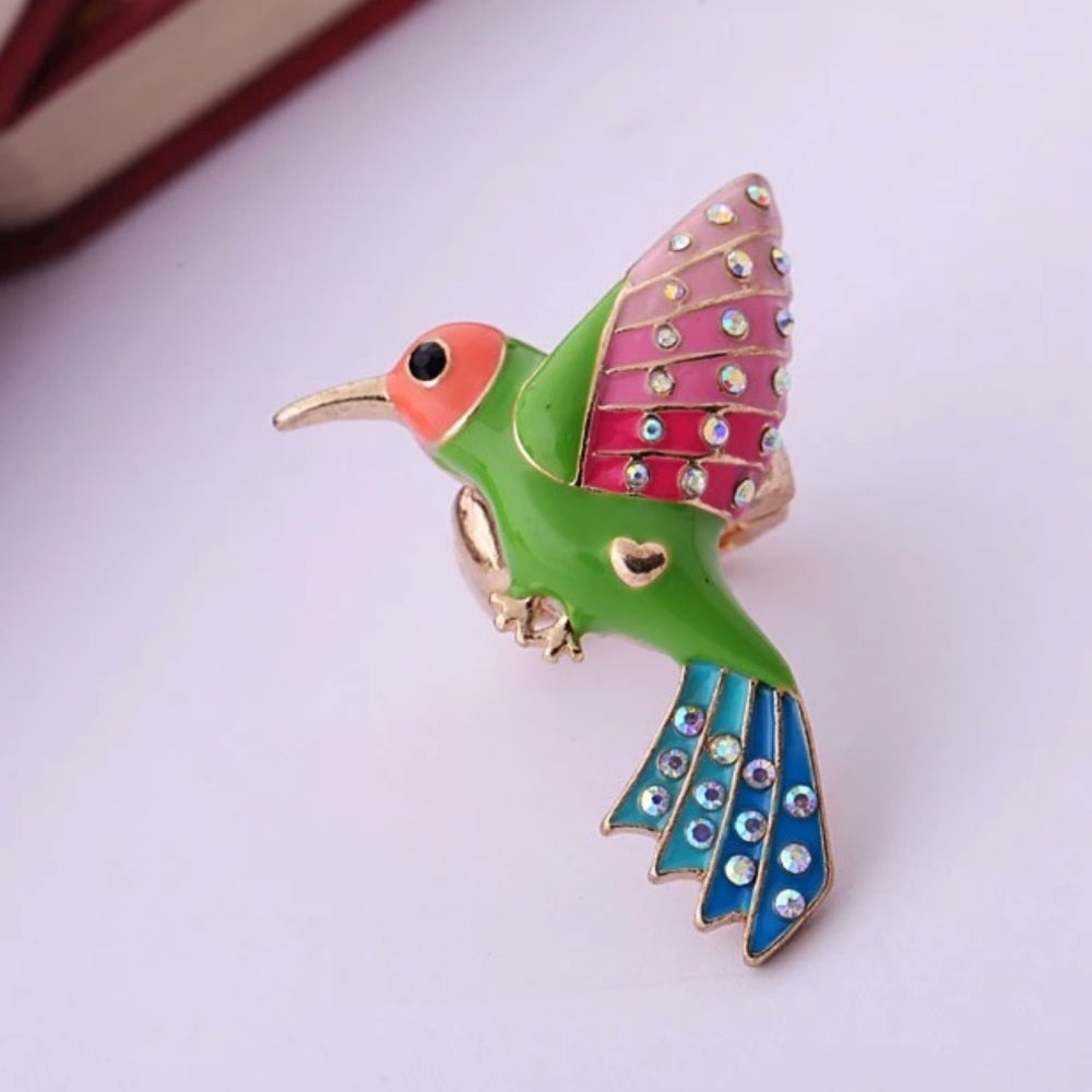 Swarovski Happy Hummingbird Ring Stretchy New NWT