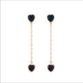 Black Love Heart French Drop Earrings New NWT