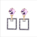 Swarovski Square Lavender Earrings New With Tags