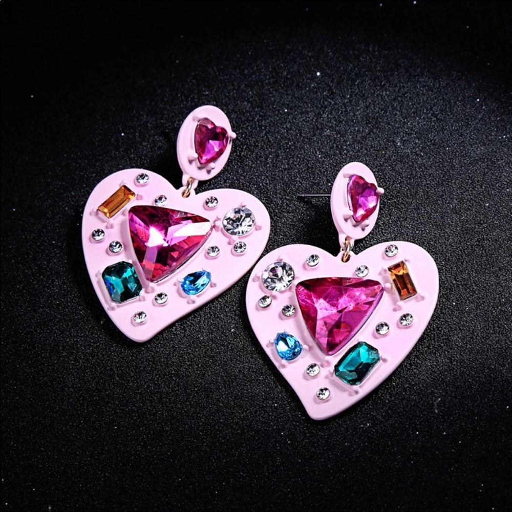Swarovski Heart Earrings New With Tags NWT
