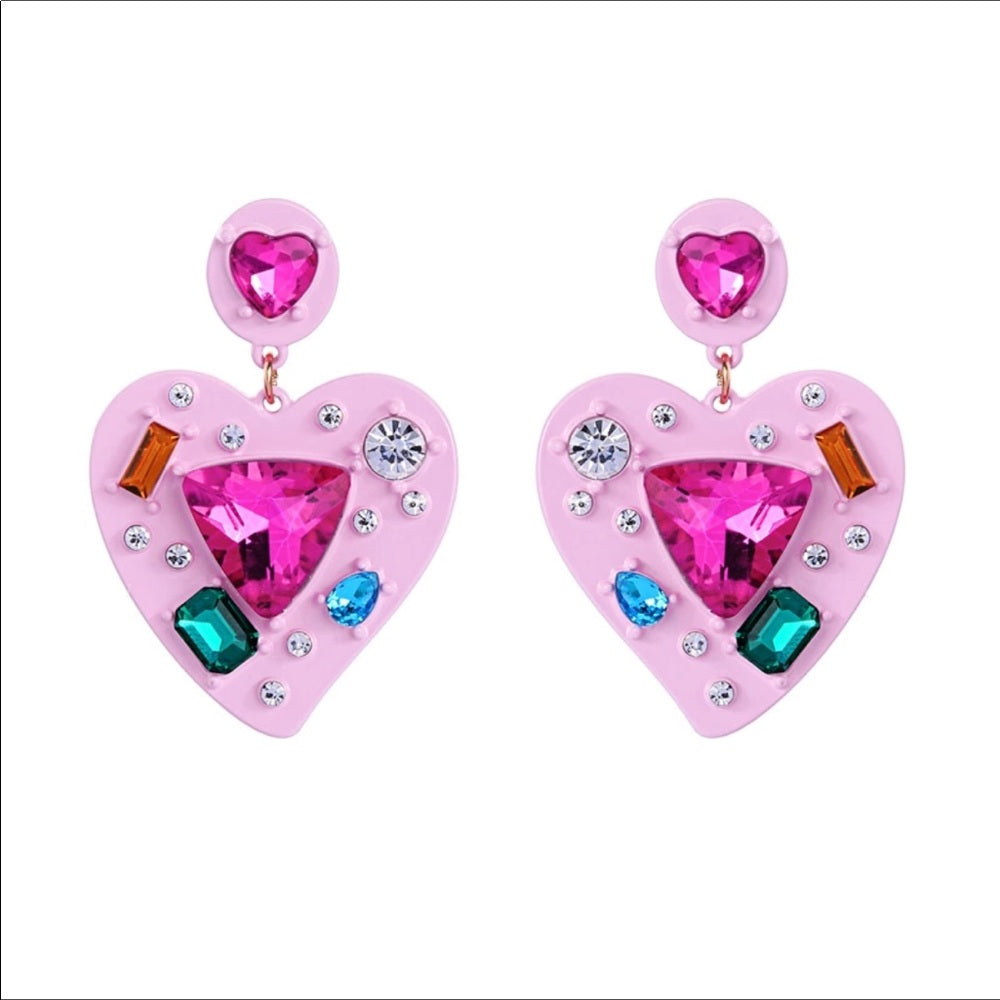 Swarovski Heart Earrings New With Tags NWT