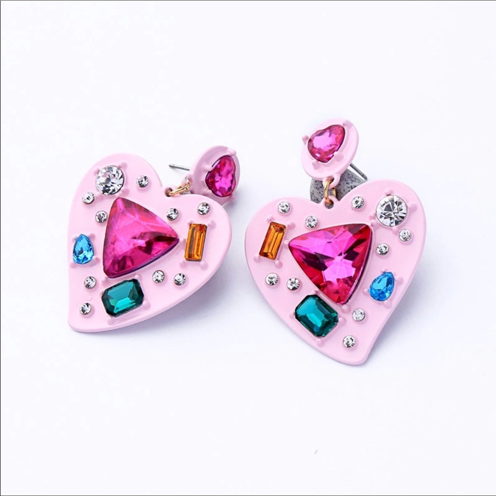 Swarovski Heart Earrings New With Tags NWT