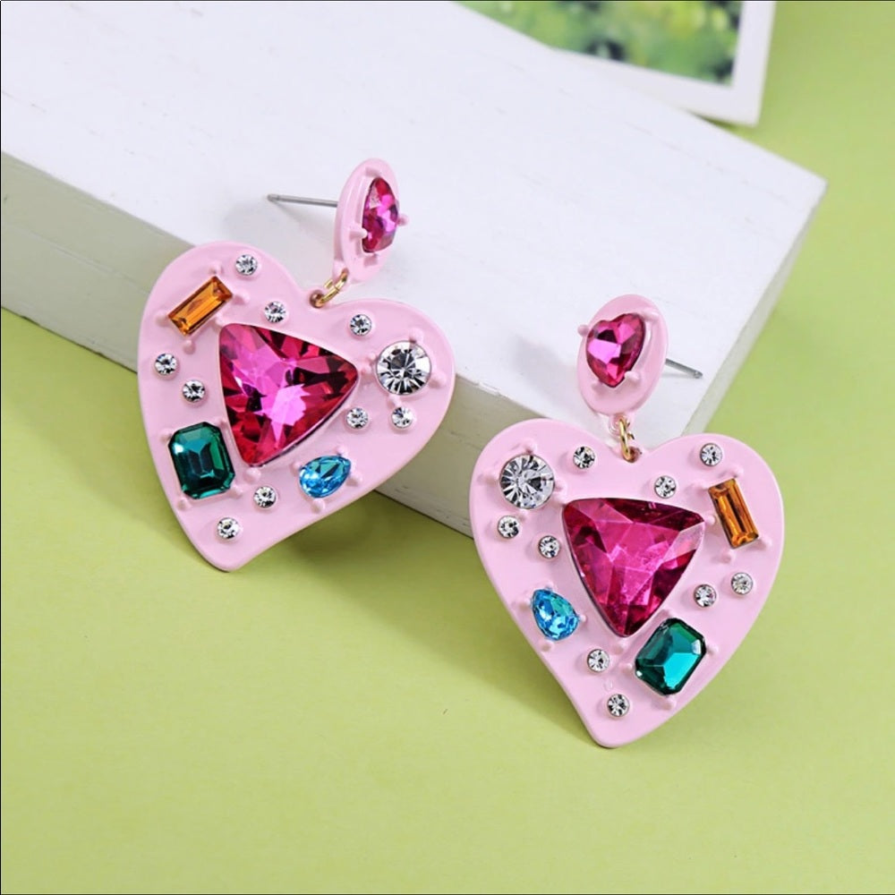 Swarovski Heart Earrings New With Tags NWT