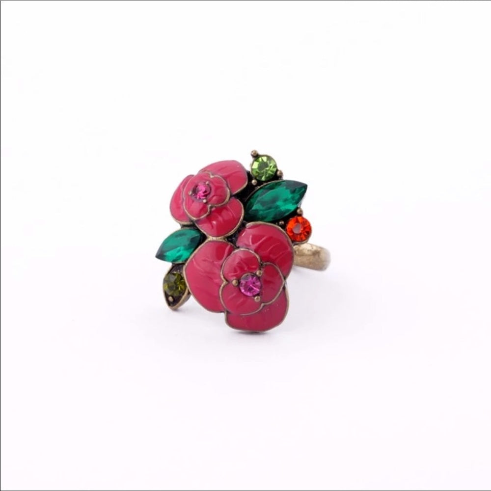 Swarovski Pink Floral Ring New With Tags NWT