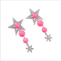 Swarovski Pink Star French Drop Earrings New NWT