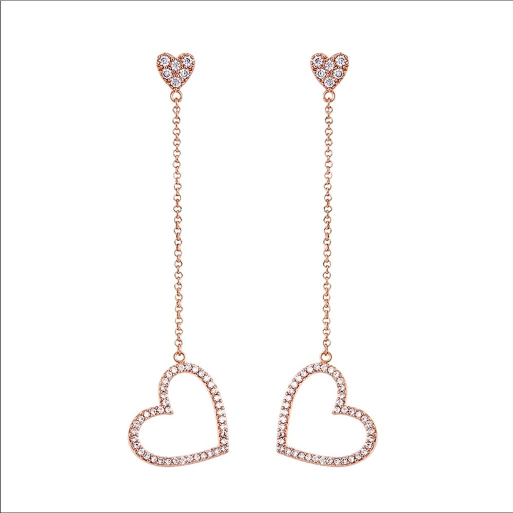 Swarovski Love Heart French Drop Earrings New NWT