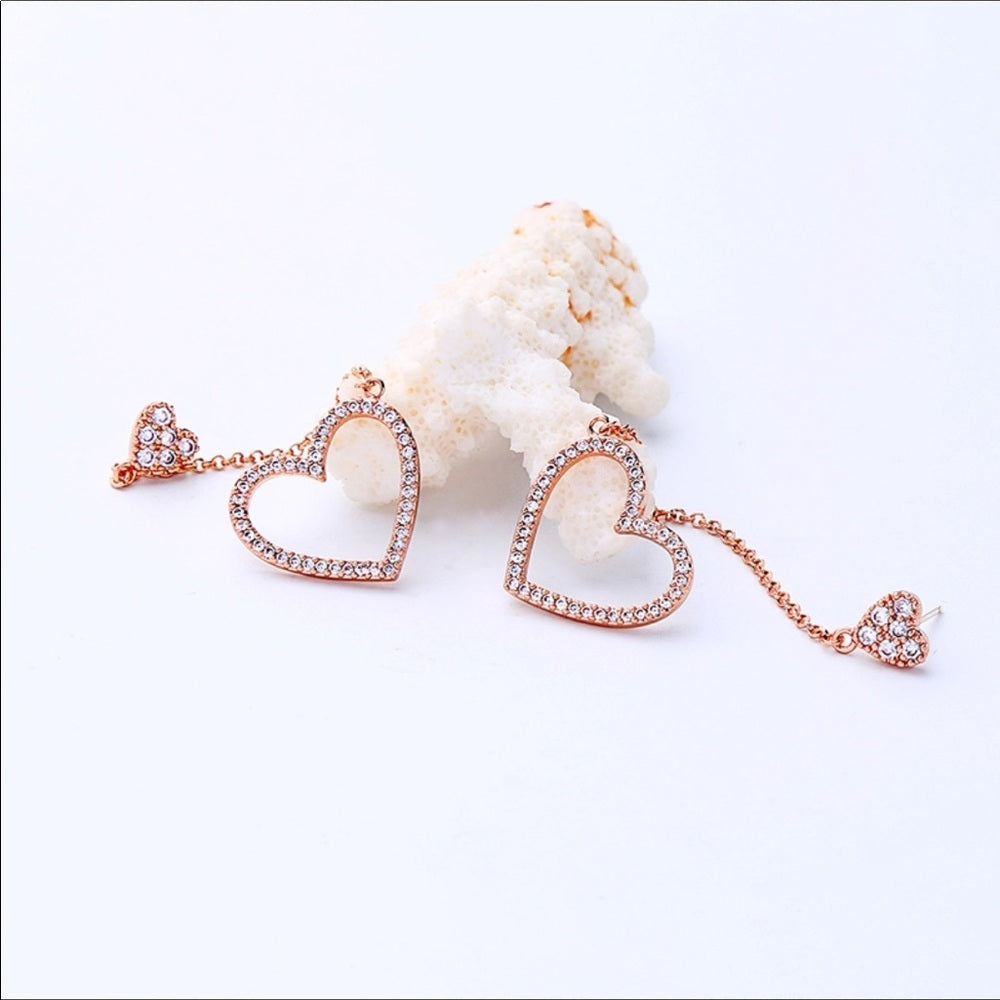 Swarovski Love Heart French Drop Earrings New NWT