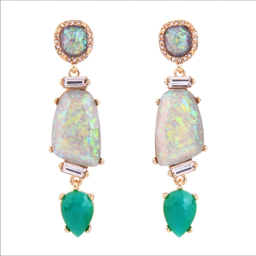 Green French Drop Earrings New With Tags NWT