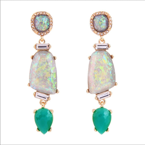 Green French Drop Earrings New With Tags NWT