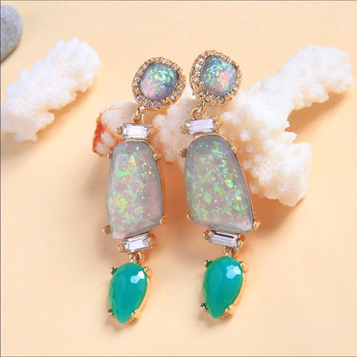 Green French Drop Earrings New With Tags NWT