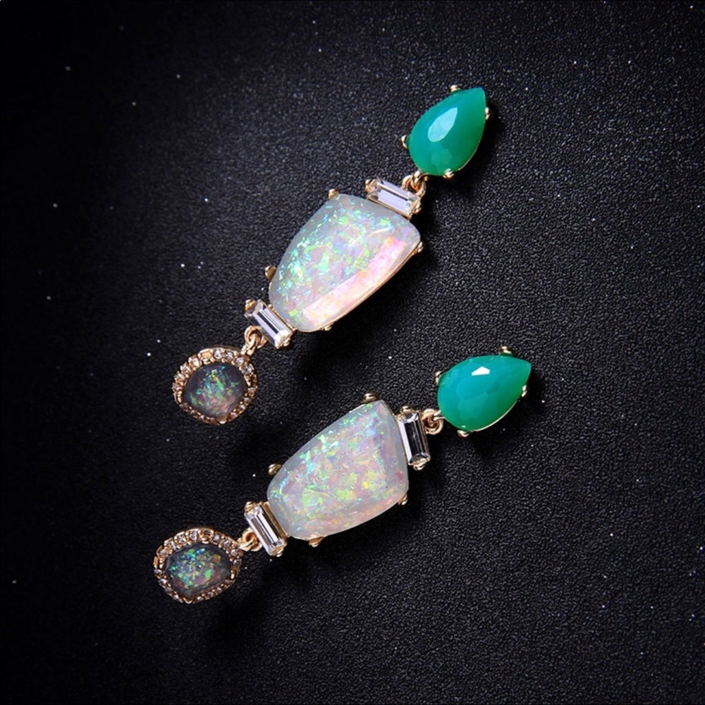 Green French Drop Earrings New With Tags NWT