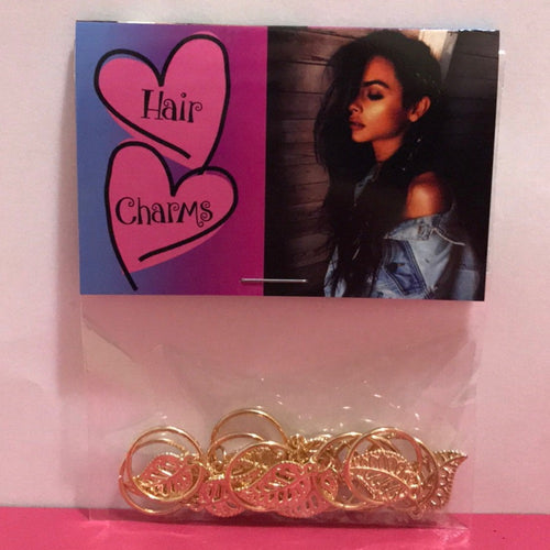 Gold Leaf Hair Charms Set Of 10 New In Package