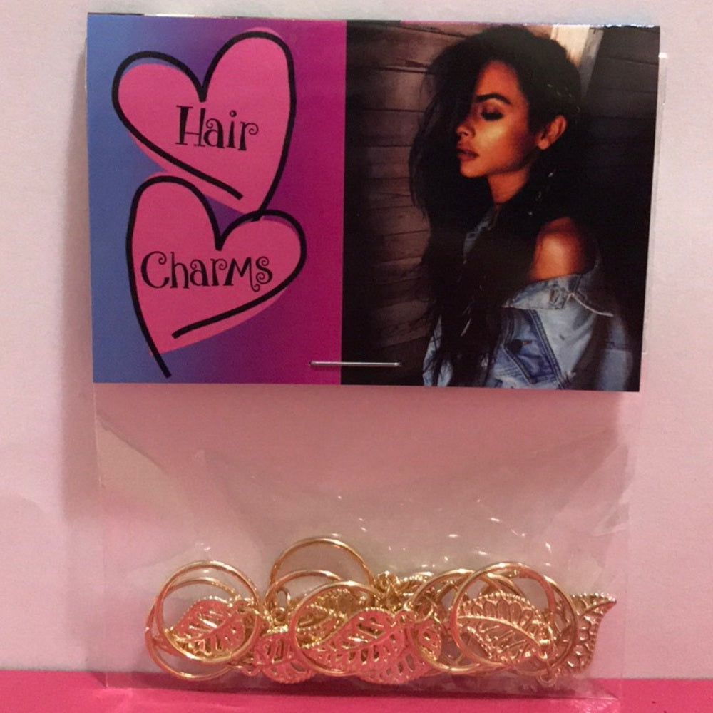 Gold Leaf Hair Charms Set Of 10 New In Package