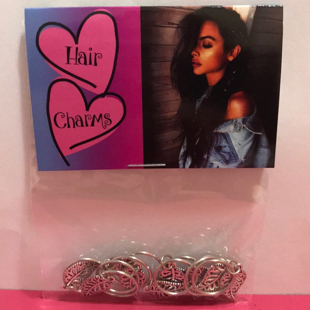 Silver Leaf Hair Charms Set Of 10 New In Package