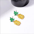 Swarovski Yellow Pineapple Earrings New With Tags