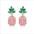 Swarovski Pink Pineapple Earrings New With Tags